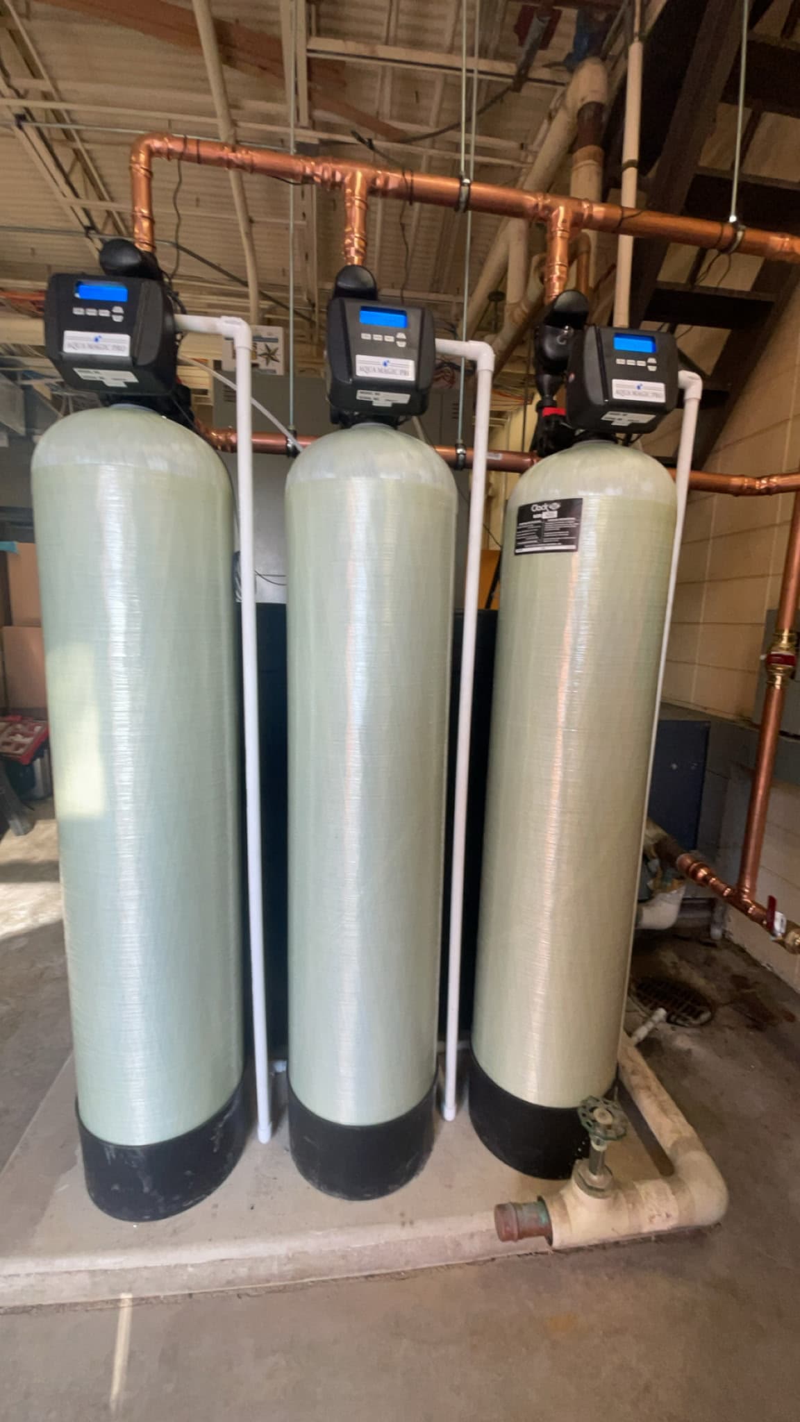 Commercial water softener tanks