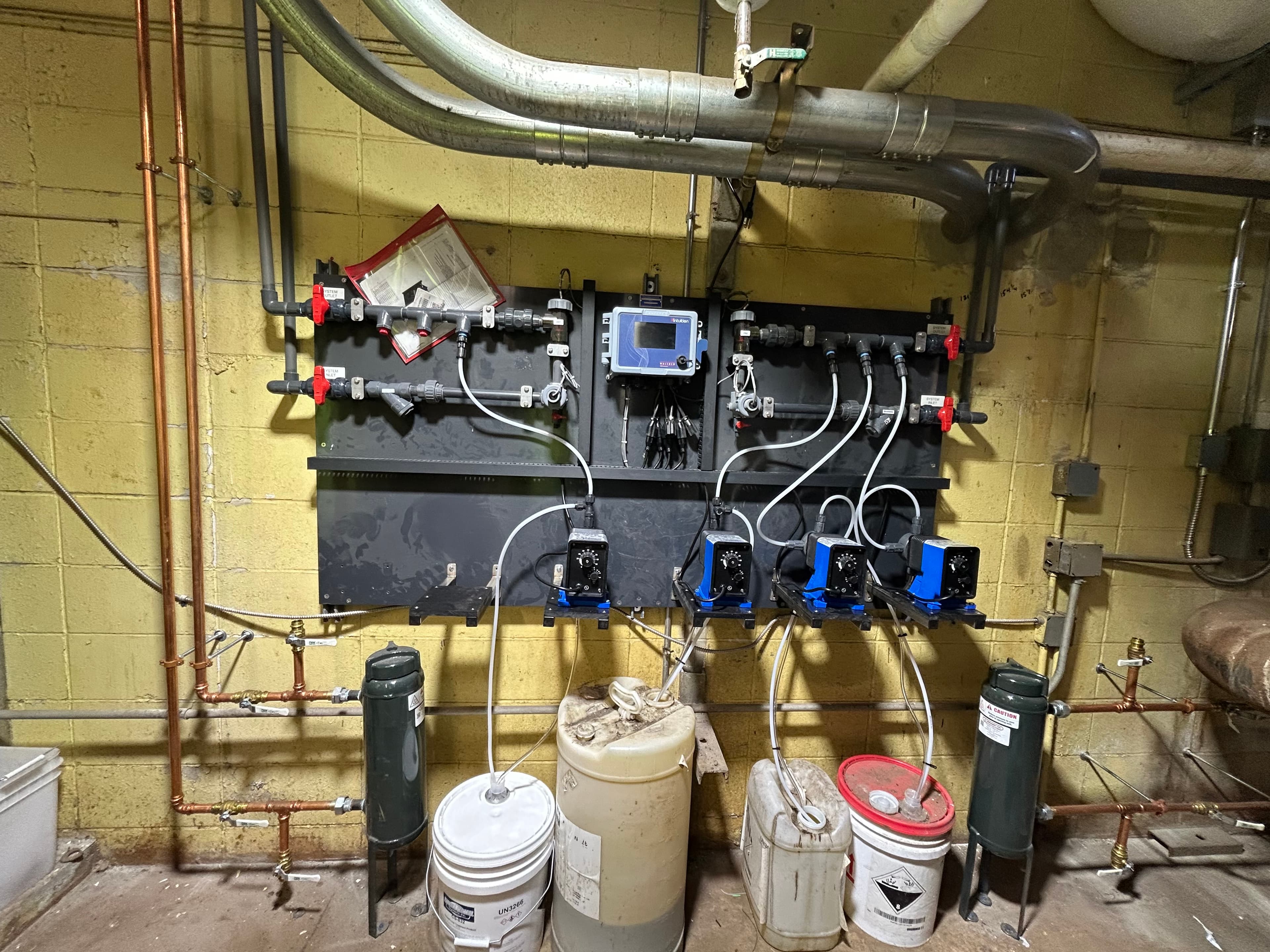 Water treatment in mechanical room